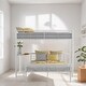 preview thumbnail 2 of 7, Twin Over Full Bunk Bed with Desk, Metal Bed with Ladder, Kid's Bed with Quality Slats for Bedroom, Metallic White