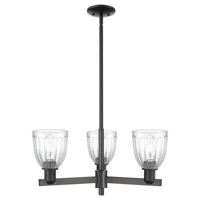 Innovations Lighting Endless Possibilities Arcadia - Brookfield - 3 Light 28" Stem Hung Chandelier - Clear/Matte Black