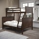 preview thumbnail 8 of 8, Linon Kamran Twin over Full Bunk Bed Walnut