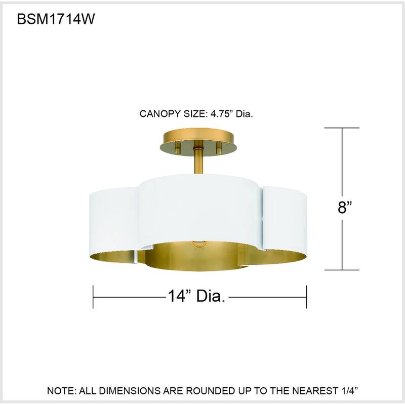 Balsam 4-Light White Lustre Semi-Flush Mount - White Lustre