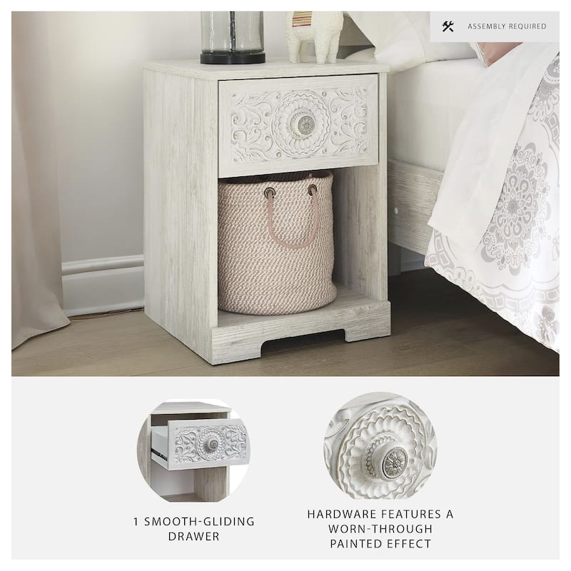 Signature Design by Ashley Paxberry White 1-drawer Nightstand
