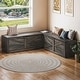 preview thumbnail 7 of 20, Moasis L-Shaped Corner Bench Seating with Wooden Storage Chest and Hidden Storage