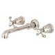 preview thumbnail 7 of 13, French Country 3-Hole Wall Mount Roman Tub Faucet Polished Nickel
