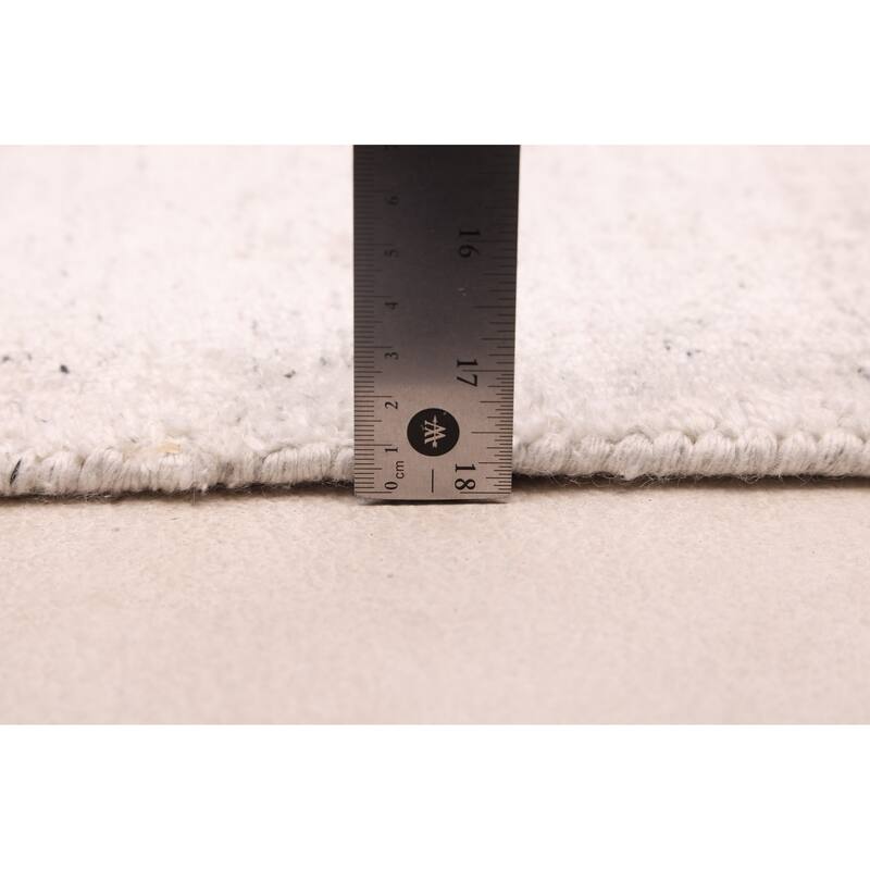 ECARPETGALLERY Hand Loomed Ananda Light Grey Viscose, Wool Rug - 9'0 x 12'0