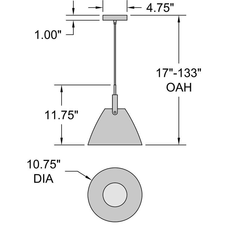 Access Lighting Tanner 1 Light Pendant - Matte Black