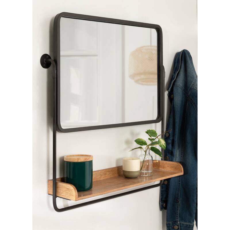 Kate and Laurel Rheeves Mirror with Shelf - 27x7x26