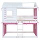 preview thumbnail 17 of 21, Full Size Bunk Wood House Bed with Tent