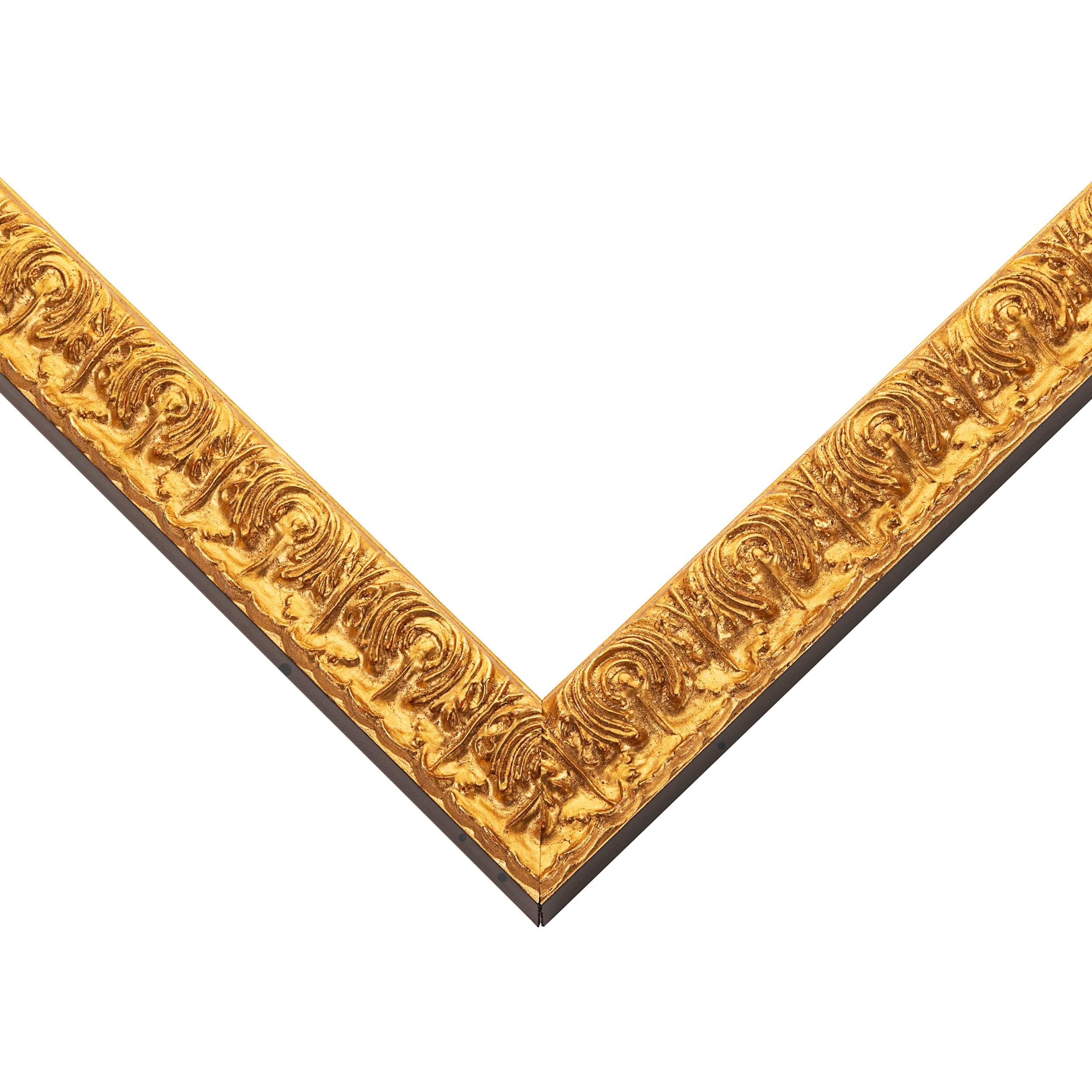 5x35 In Frame Gold Real Wood Picture Frame Width 1 inches | Interior