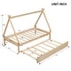 preview thumbnail 13 of 25, Twin Size Monttessori Bed with Turndle, Wooden Tent Floor Bed Frame