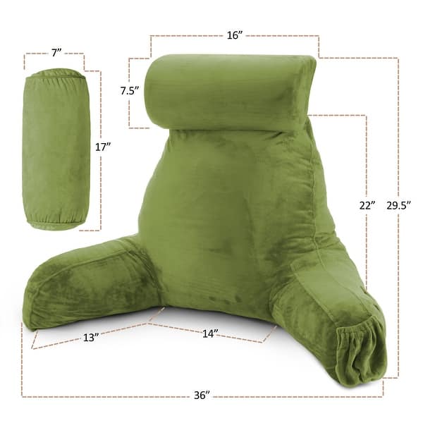 dimension image slide 50 of 62, Nestl Memory Foam Reading Pillow with Backrest, Arms and Pockets