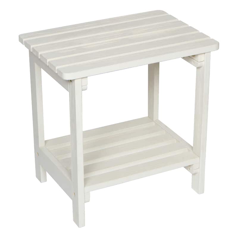Laguna Adirondack Weather-Resistant 19.75" Wood 2 Tier Side Table by Porch & Den