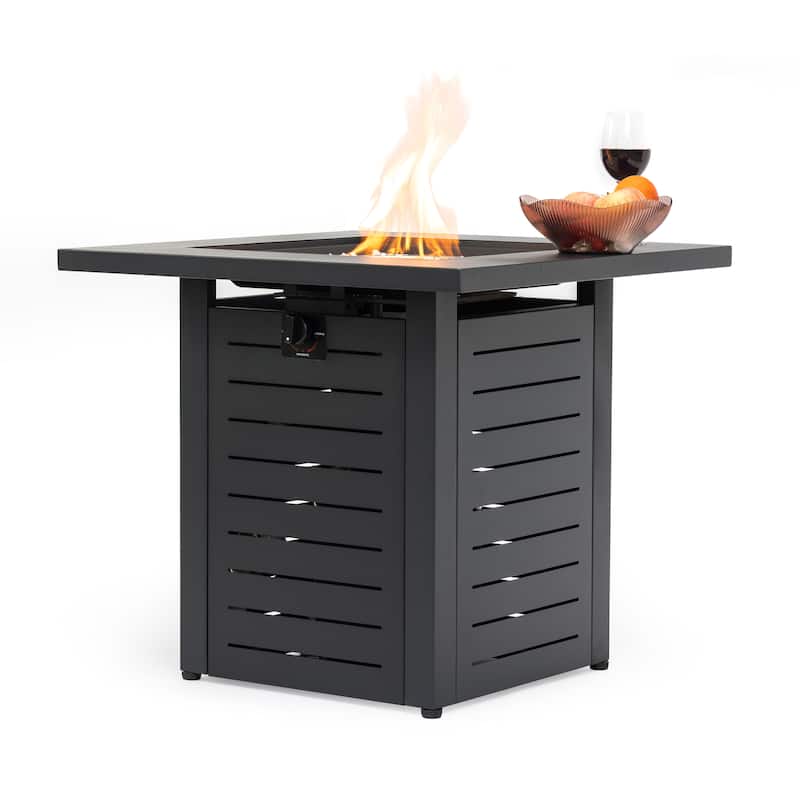 28" Propane Square Steel Gas Fire Pit with 50000 BTU