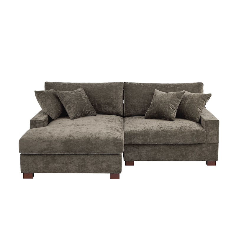 Modern Oversized Chenille Modular Sectional Sofa With Chaise