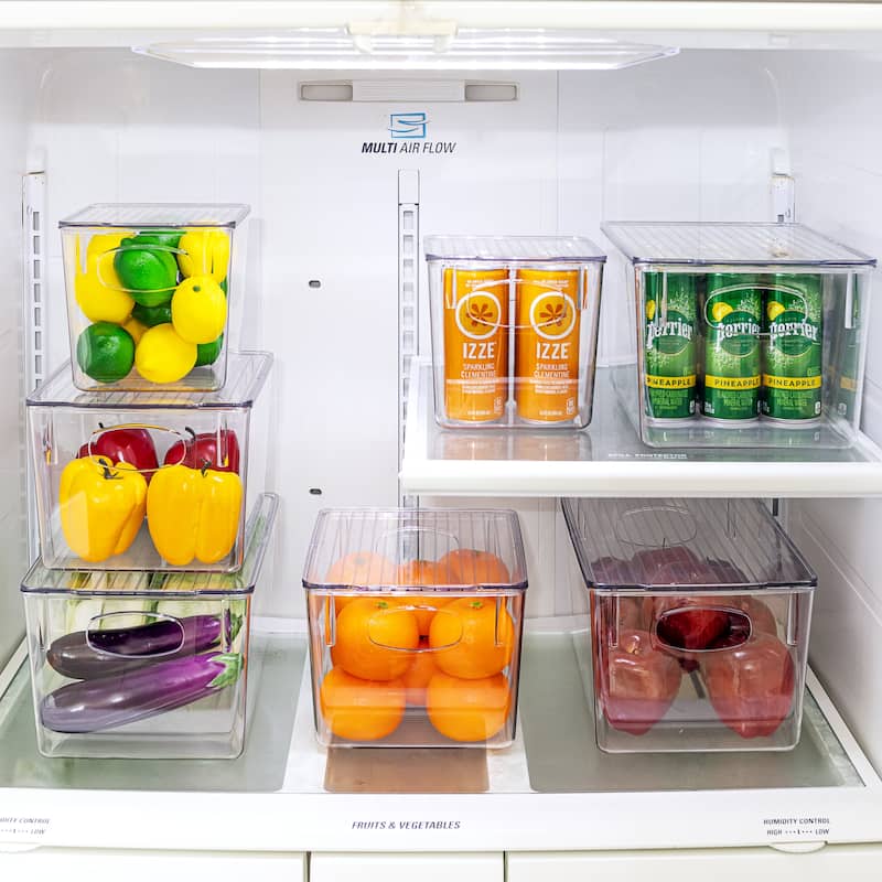 Sorbus Organizer Bins with Lids, Kitchen Pantry Organization Storage Acrylic Bins - 6-Pack