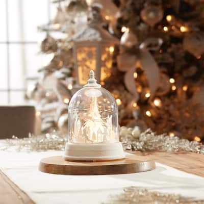 LED Rotating Santa's Sleigh Globe 8.5"H - N/A
