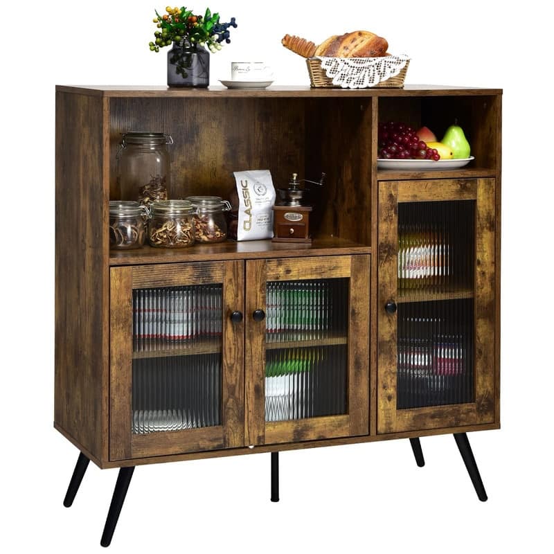 Buffet Sideboard - 13.5"D x 39.5"W x 39.5"H - 13.5"D x 39.5"W x 39.5"H - Rustic Brown