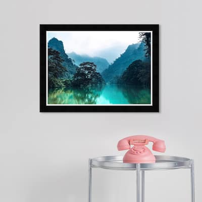 Wynwood Studio Prints Nature and Landscape Fresh River View Green and Turquoise Tropical Wall Art Canvas Print