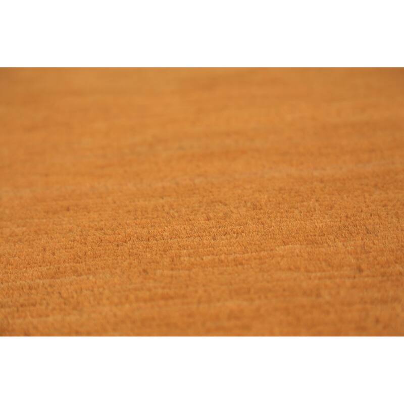 Gabbeh Modern Rug Handmade Yellow Wool Carpet - 2'9" x 3'11"