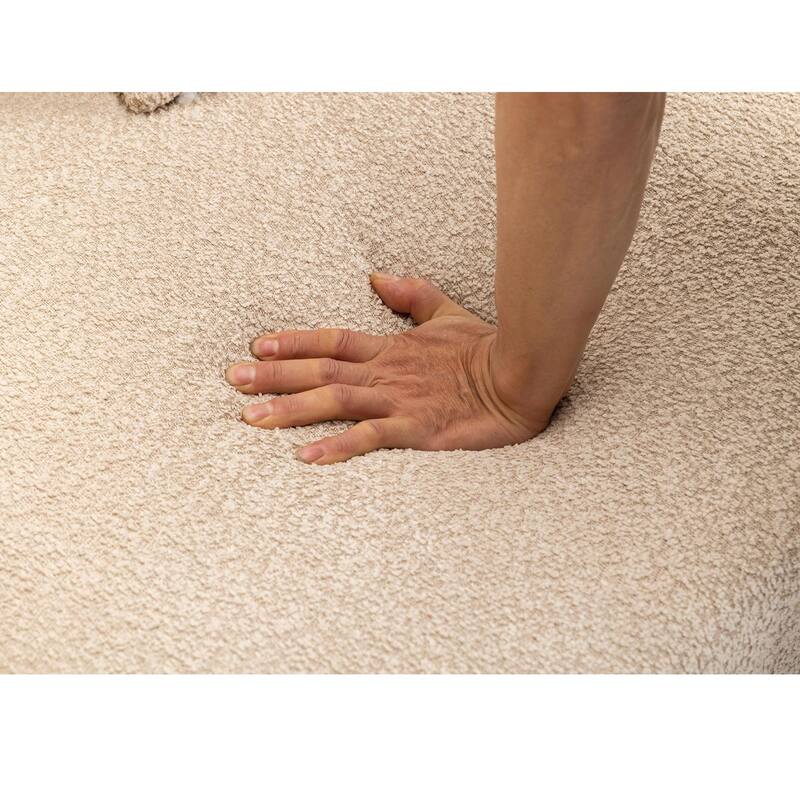 Modern Boucle Combination Sofa with 4 Pillows & Lumbar Support, No Assembly Required - Perfect for Small Spaces