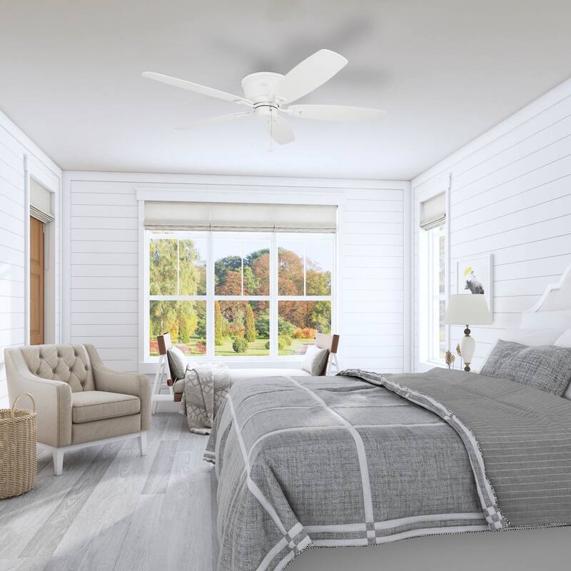 52" Honeywell Glen Alden White Indoor Ceiling Fan, No Light, with Pull Chain