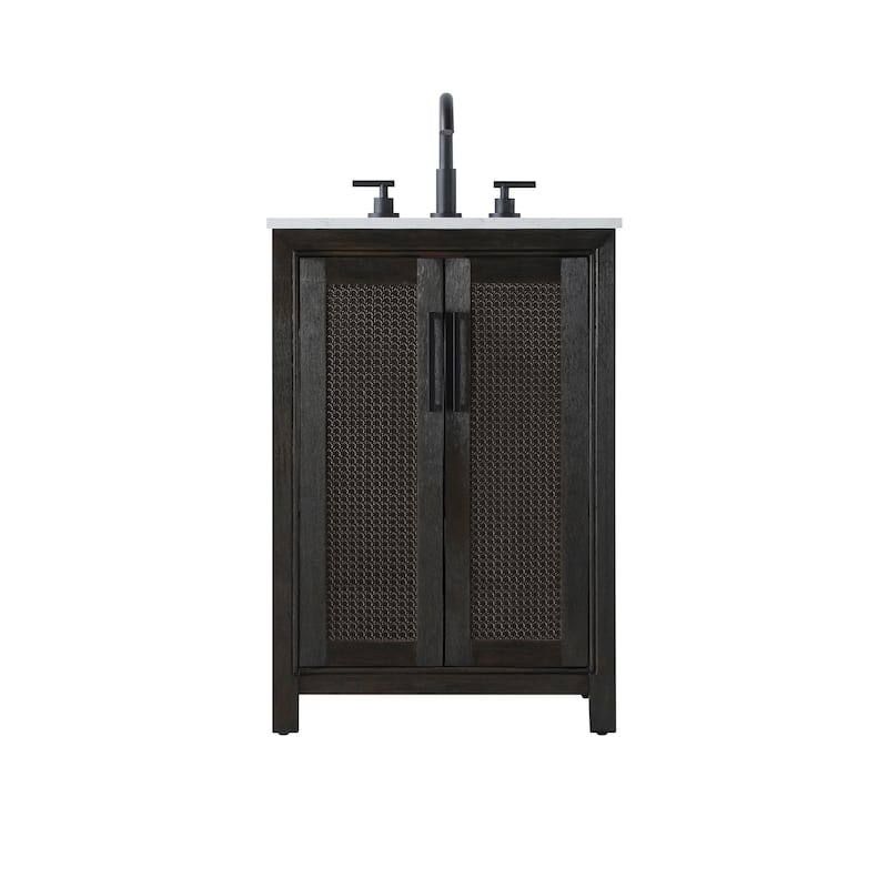 Elegant Lighting VF29524 Alina 24" Free Standing Single Basin Vanity - Chocolate Oak - Oak Finish