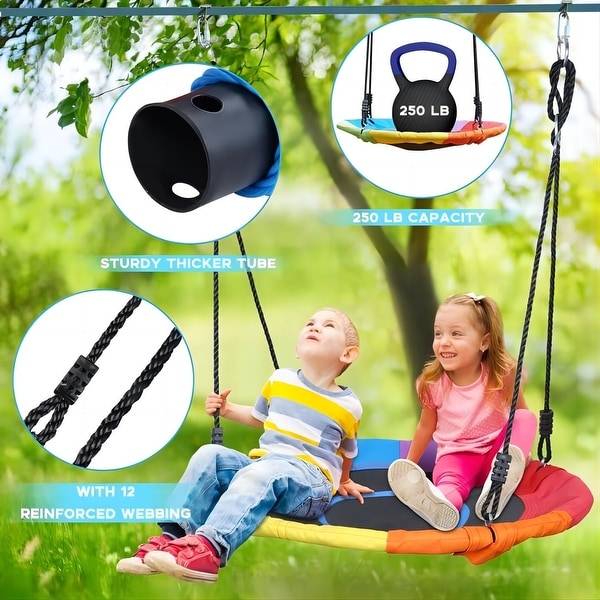 Hapfan 50FT Ninja Warrior Obstacle Course for Kids with Swing
