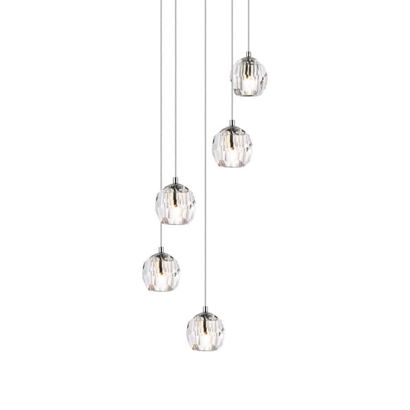 Elegant Lighting Eren 5 Light 12" Wide Crystal Multi Light Pendant