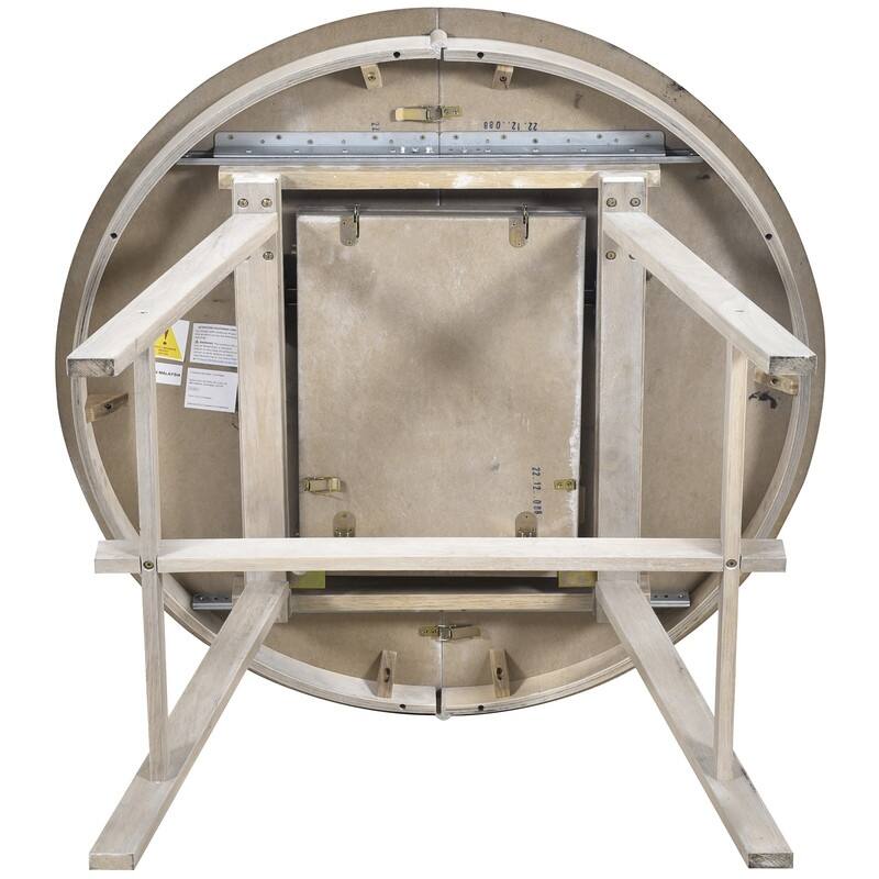 Round Wood Dining Table, Farmhouse Round Extendable Dining Table Kitchen Table for Dining Room, Kitchen