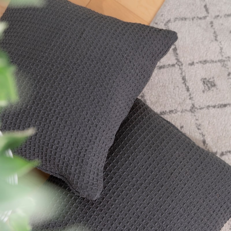 Fabstyles Honeycomb Cotton Polyfilled Cushions Set of 2