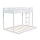 preview thumbnail 9 of 9, White Twin over Full Solid Wood Bunk Bed with Ladder