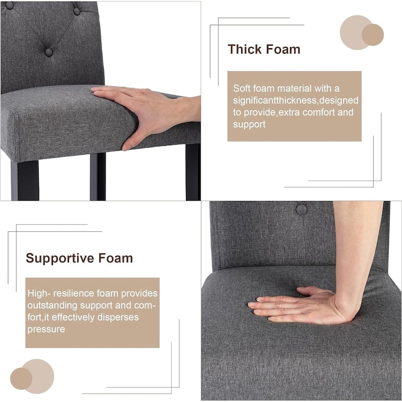 Upholstered Dining Chairs Set of 2/4/6 Modern Dining Chairs with Solid Wood Legs and High Back Dining Room Chairs