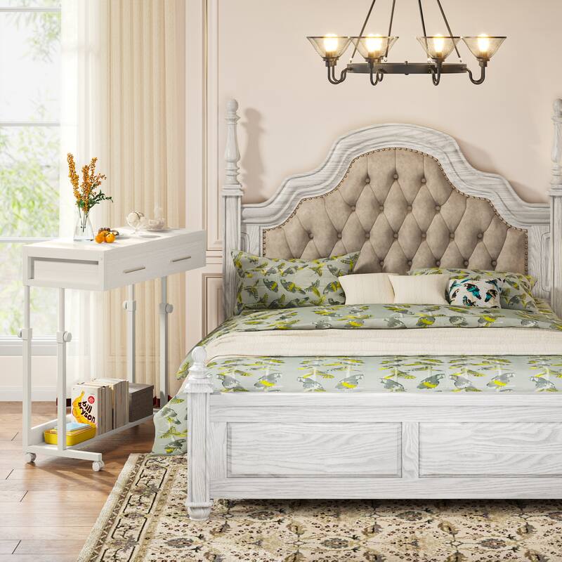 Mobile Portable Laptop Standing Desk with Drawers