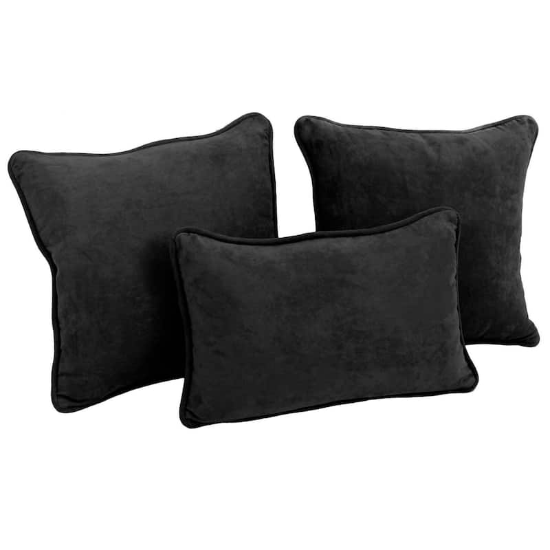 Blazing Needles Delaney 3-piece Indoor Throw Pillow Set - Black