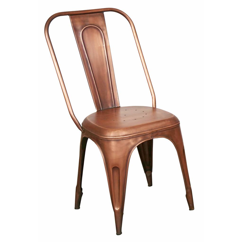 Wanderloot Cafe Copper French Style Metal Dining Chair (India) - 38"H x 18"D x 20"W