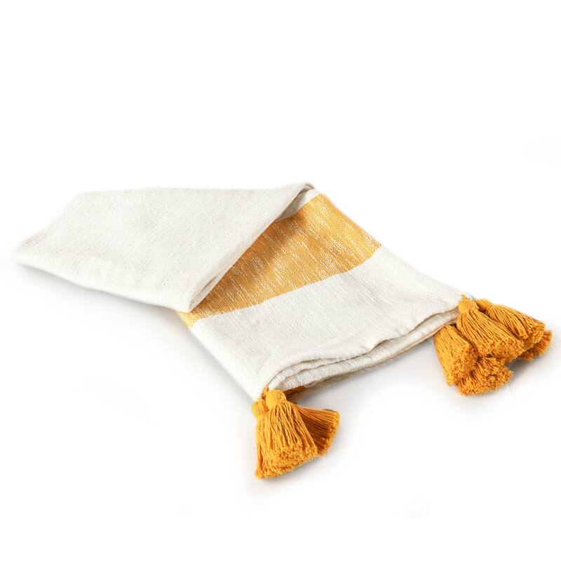 Sevita Striped Hand-Woven Cotton Standard Size Throw Blanket