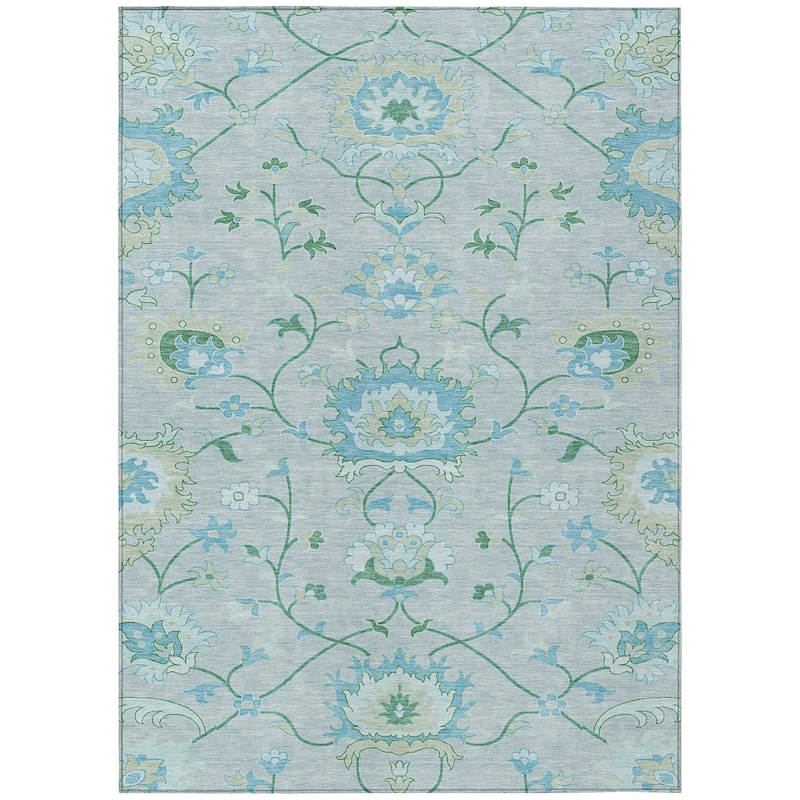 Machine Washable Indoor/ Outdoor Traditional Serena Chantille Rug