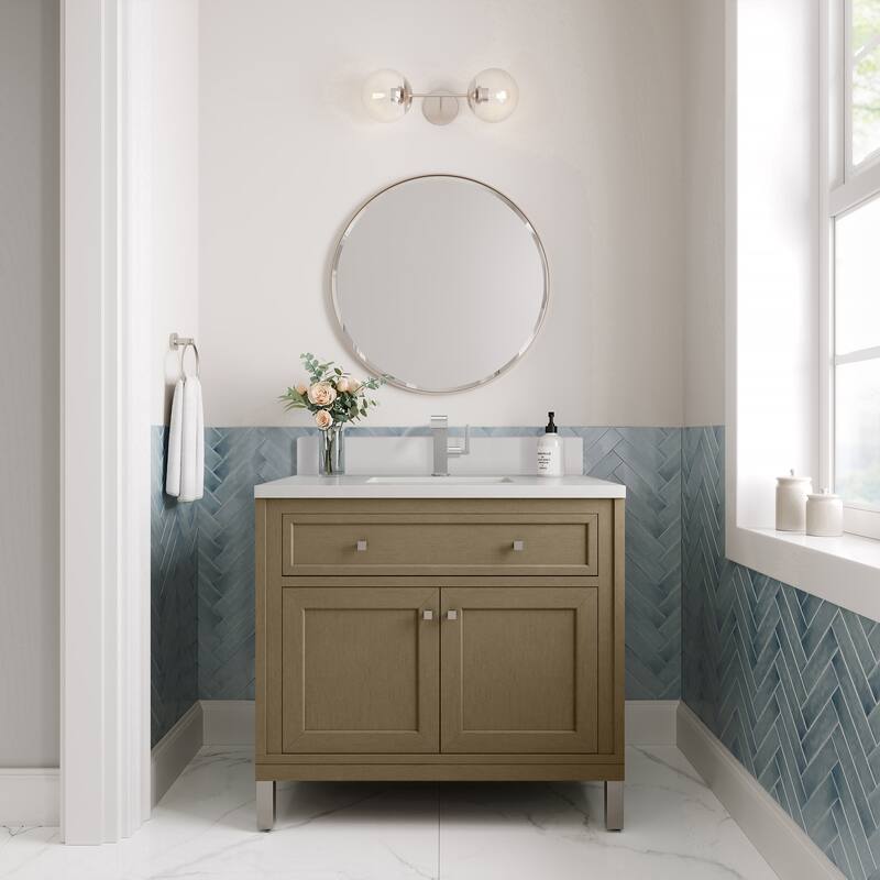 Chicago 36" Single Vanity, Walnut Whisper