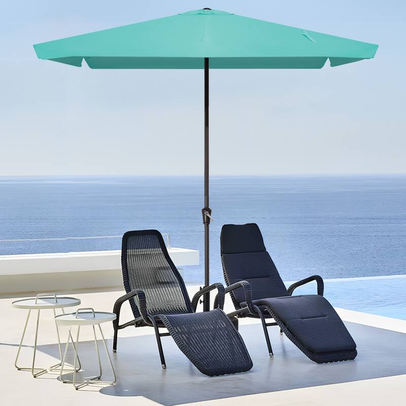 8*10ft Rectangular Patio Market Umbrella with Sagging Edge，UV Risistance,Crank & Tilt