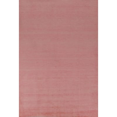 Hand Knotted Oriental 100% Wool Carpet Modern Solid Pink Gabbeh Area Rug - 9' 2'' X 6' 1''