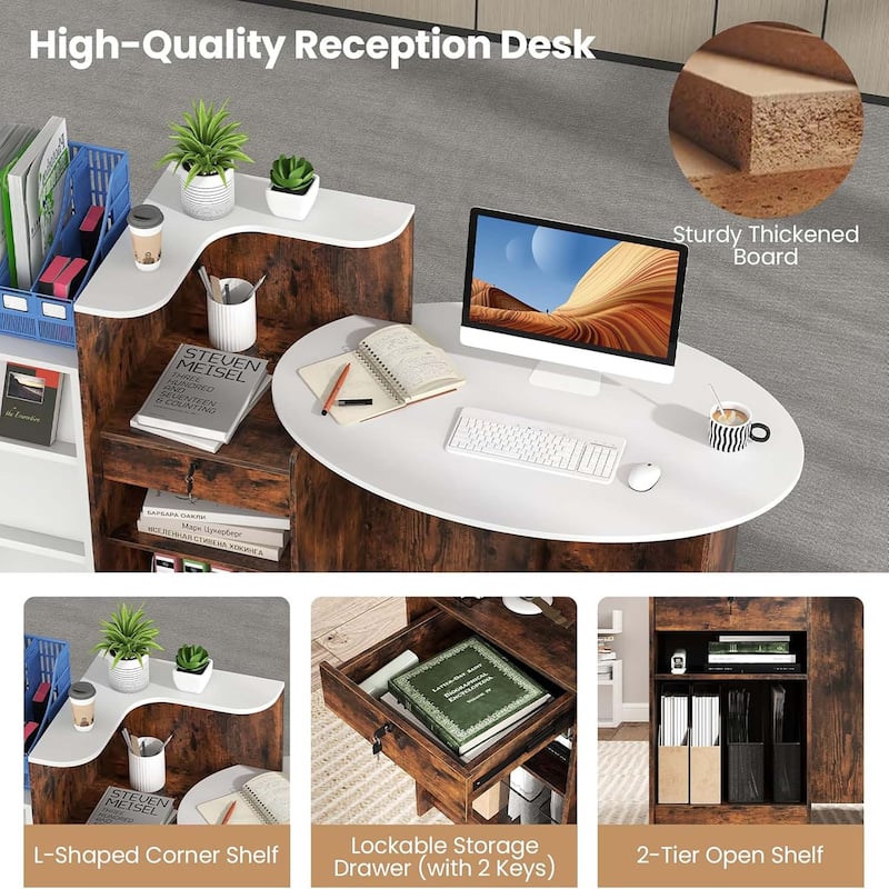 L Shaped Retail Counter Reception Desk Front Counter Desk