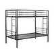 preview thumbnail 3 of 5, Black Twin over Twin Size Metal Bunk Bed with Ladder and Fence for for Bedroom, Kids, Boys and Girls
