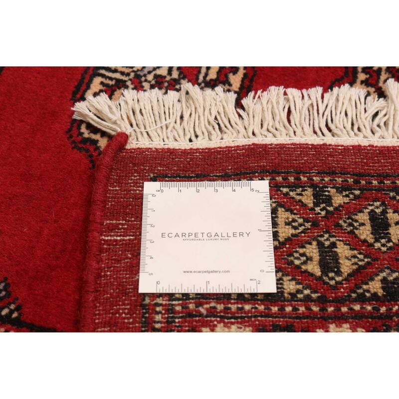 ECARPETGALLERY Hand-knotted Peshawar Bokhara Red Wool Rug - 5'9 x 8'2