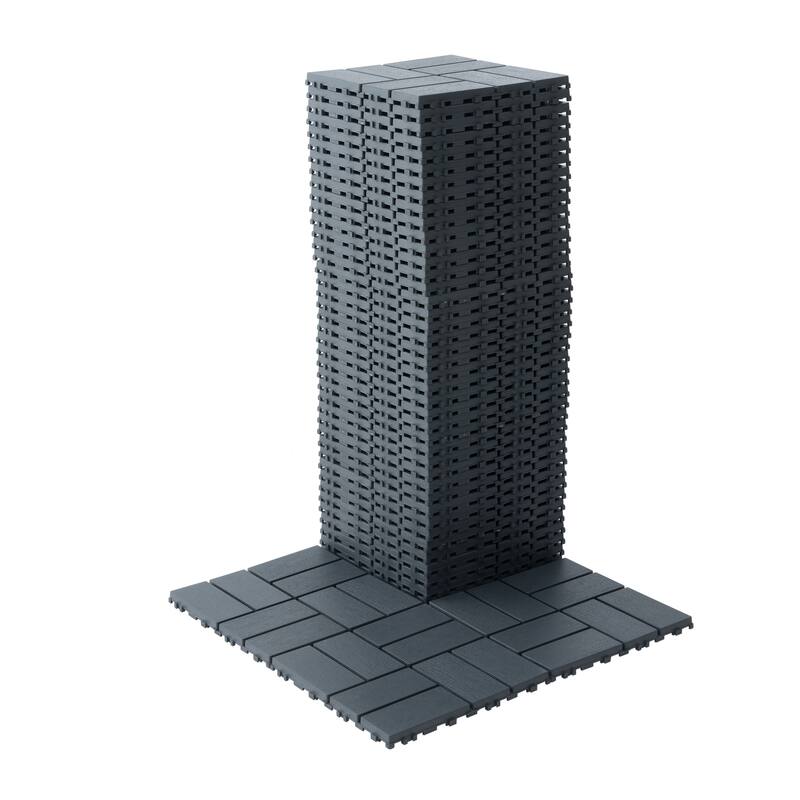 Plastic Interlocking Deck Deck 44 Pack Patio Deck Tiles 12"x12" Square Waterproof