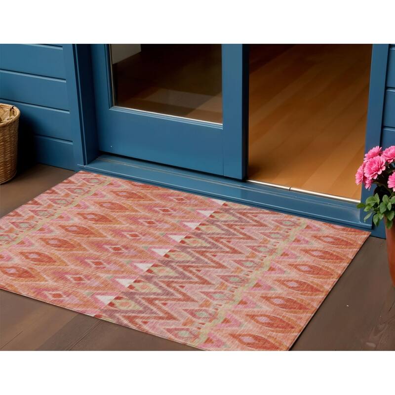 HomeRoots Southwestern Transitional Rectangle Outdoor Rug - 3' x 5'