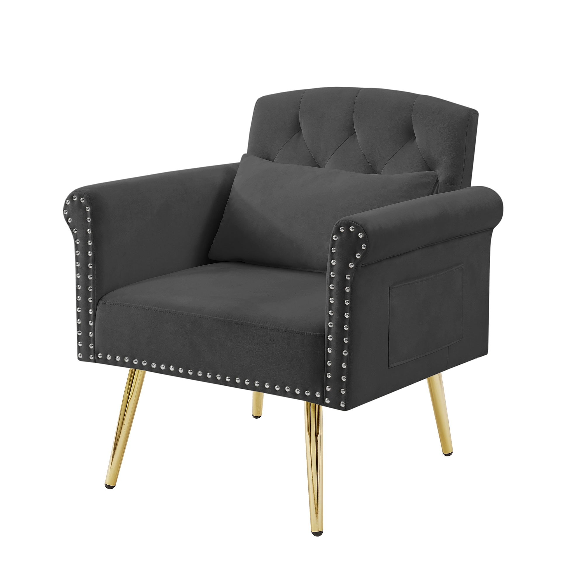 Elegant luxury Velvet Armchair Accent Chairs Tufted Back Lounge