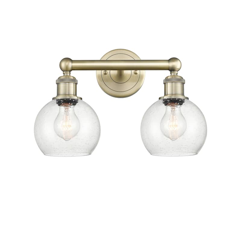 Innovations Lighting 616-2W-11-15 Athens Vanity Athens Deco Swirl 2 - Antique Brass / Seedy
