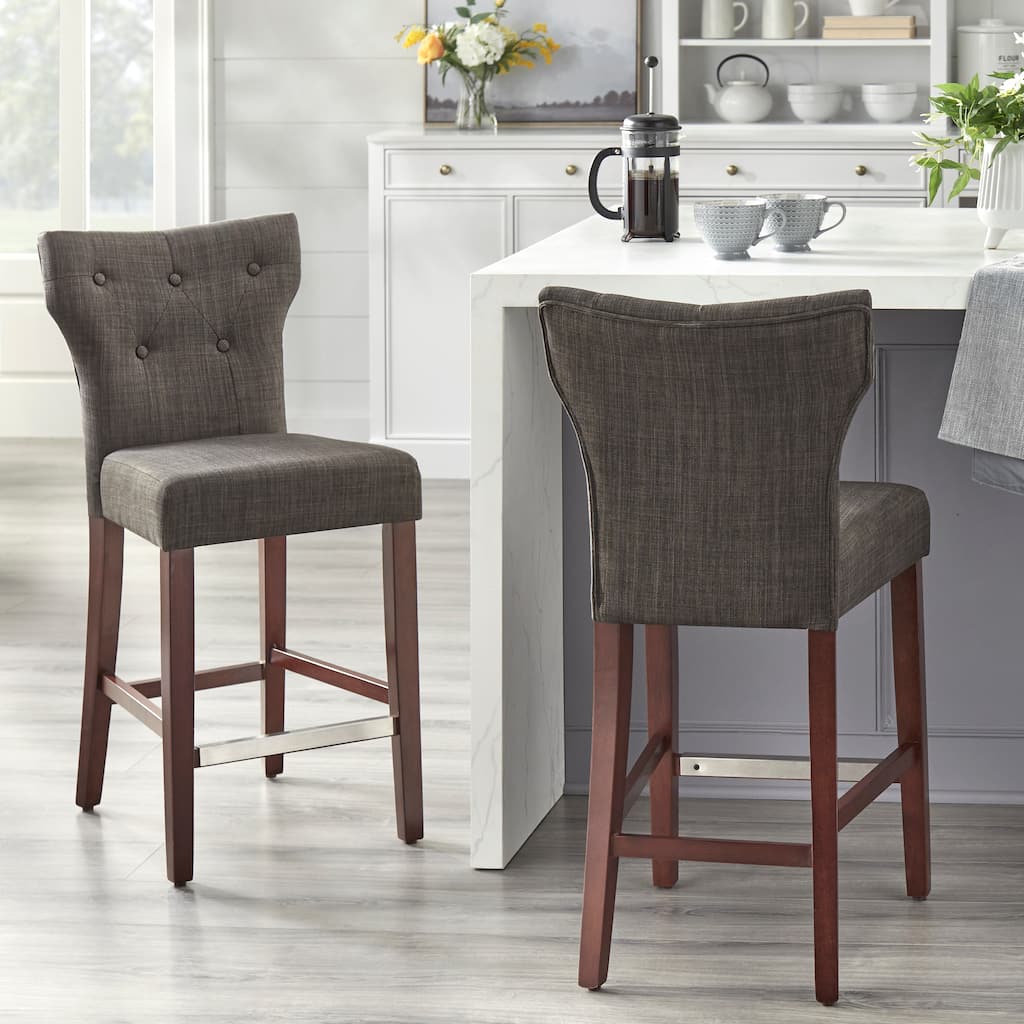 Simple Living 24-inch Langdon Upholstered Stools (Set of 2)