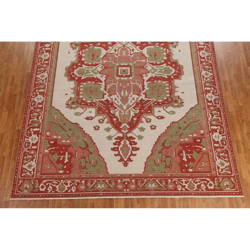 Heriz Serapi Turkish Oriental Traditional Area Rug Wool Hand-knotted - 9'9" x 13'0"