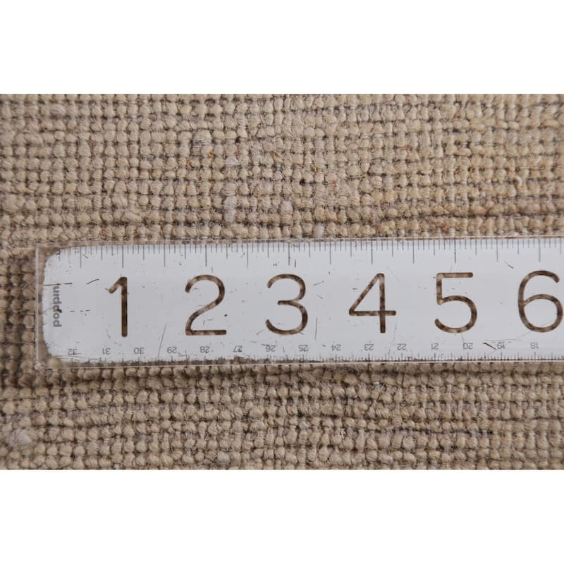 Hand Knotted Oriental 100% Wool Carpet Modern Solid Brown Gabbeh Area Rug - 14' 2'' X 10' 3''