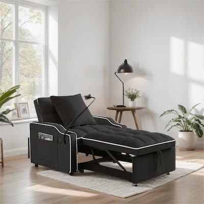 3-in-1 Convertible Sleeper Chair Sofa Bed Adjustable Pull Out